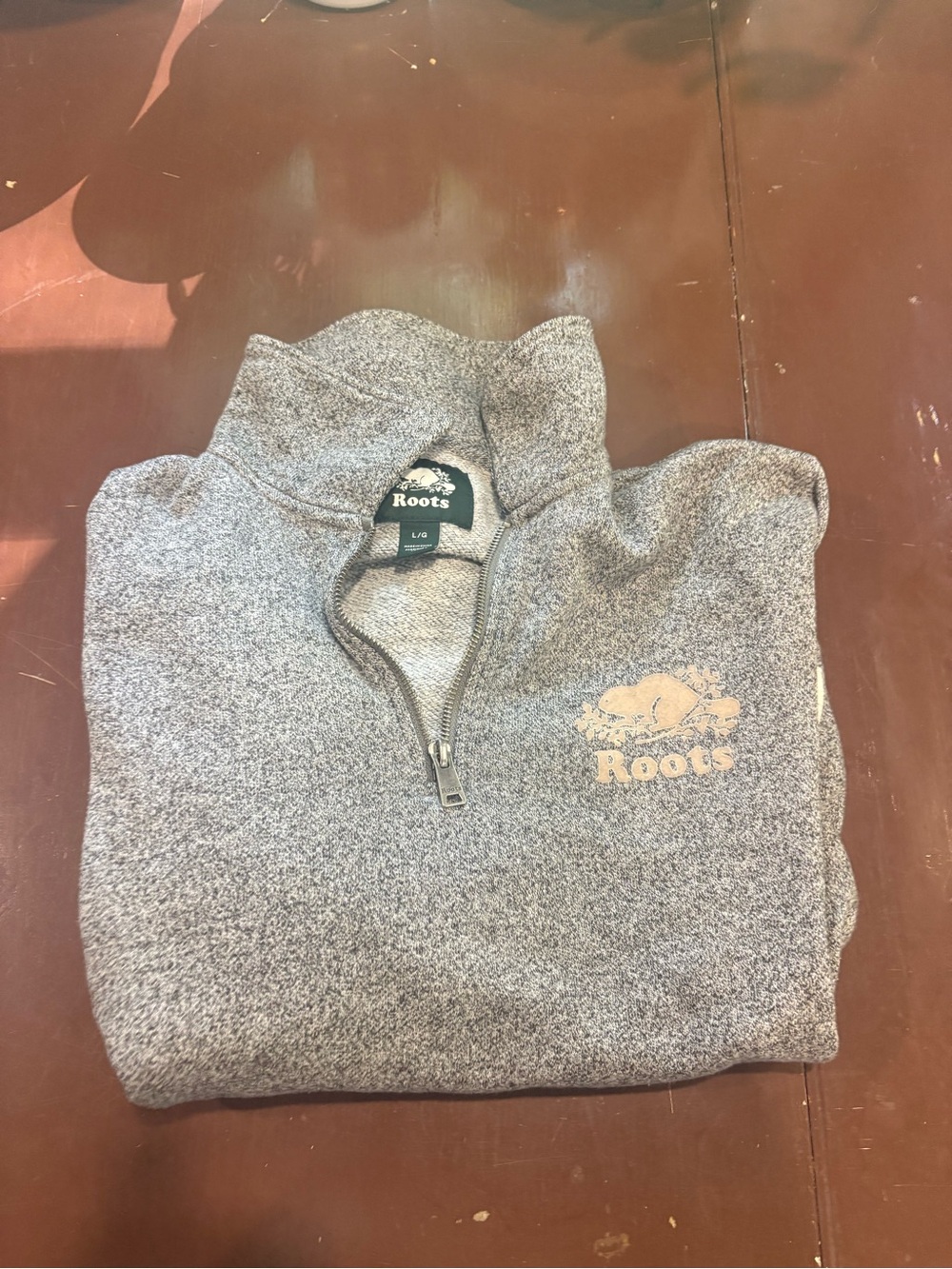 Roots women’s Grey Heather Quarter-Zip Sweater